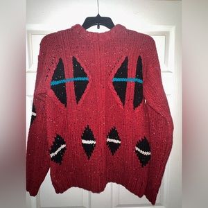 Vintage Sundays Sweater Size Large  1980s Multi Color Sweater